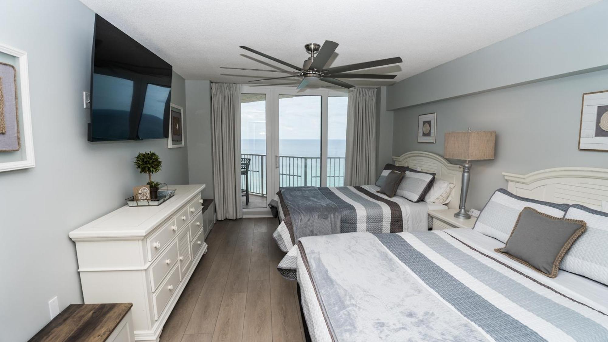 New Rental - 3Br 3Ba Corner Beachfront - 2024 Remodel - 3 Pools, Tiki Hut, Gym, Tennis Panama City Beach Esterno foto